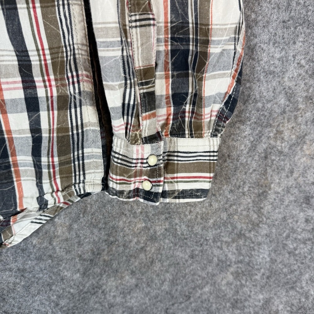 Levis Shirt Mens XL Multicolor Plaid Pearl Snap Outdoors Pockets Western - Picture 6 of 11